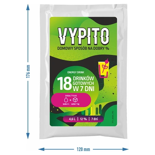 VYPITO 12%, 18 drinkhez elegendő tasak - Energiaital, 126 g - 4