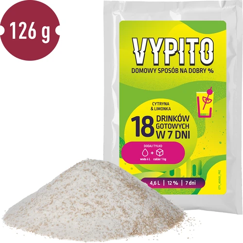 VYPITO 12%, 18 drinkhez való tasak - Citrom & lime, 126 g - 3