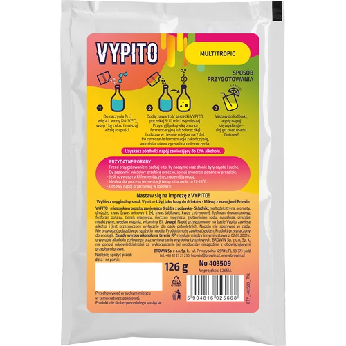 VYPITO 12%, 18 drinkhez való tasak – Multitropic, 126g - 2