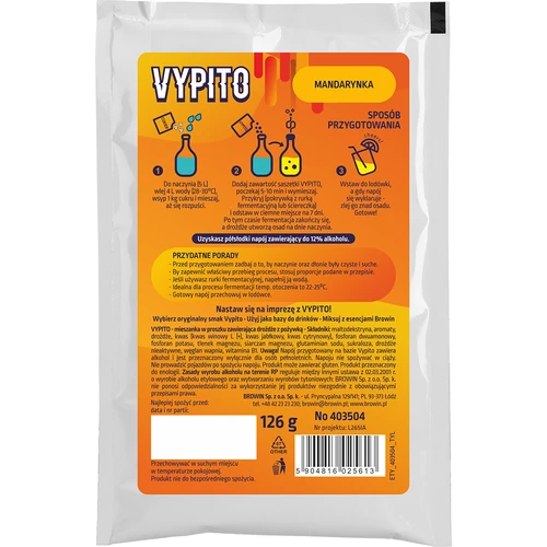 VYPITO 12%, tasak 18 koktélhoz - Mandarin, 126g - 2