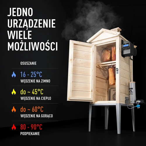 Wi‑Fi-s füstölő, 200 L – dragON WOOD 100IQ elektromos fűtőmodullal és vezérlővel - 5