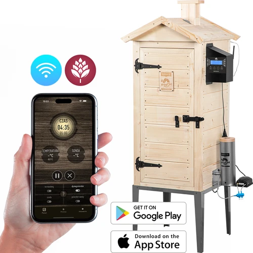 Wi‑Fi-s füstölő, 200 L – dragON WOOD 100IQ elektromos fűtőmodullal és vezérlővel