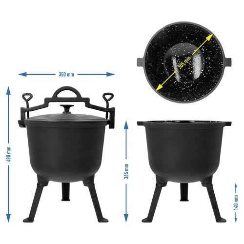 Zománcozott öntöttvas bogrács, 10 l - 5