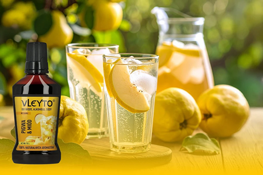 Browin Przepiśnik - Sparkling Pigwa – frissítő, alkoholmentes koktél méz és birs jegyével